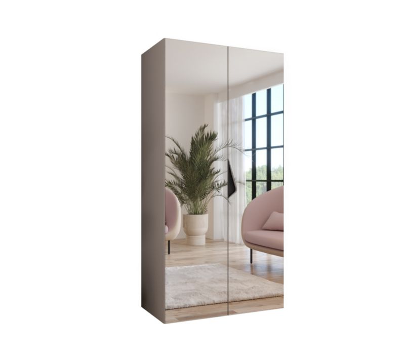 Szafa uchylna z lustrem otwierana Abiks SANDI 3 100 wys 202 cm Kaszmir + Czarny 1 szt