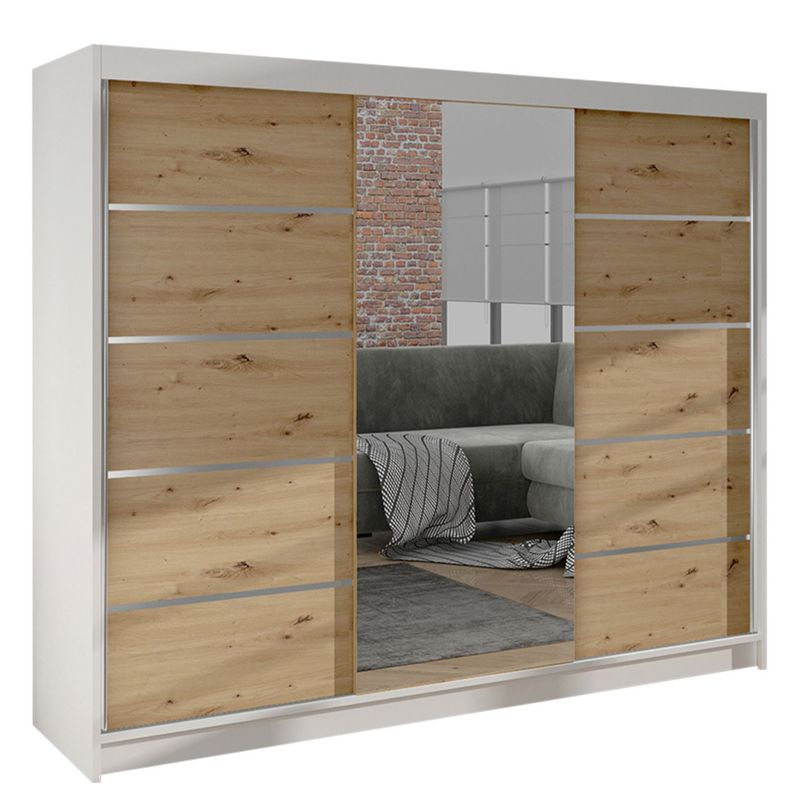 Szafa MIRJAN 24 z drzwiami przesuwnymi Derby VI biały/dąb artisan 1 szt.