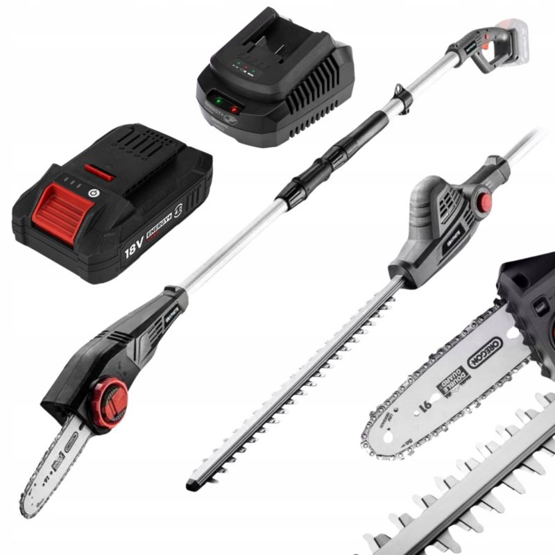 Nożyce do żywopłotu i pilarka z akumulatorem 4 Ah i ładowarką GRAPHITE na wysięgniku 1 kpl