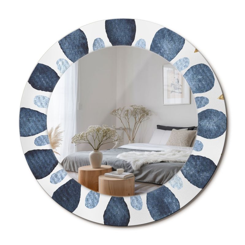 Lustro Wiszące ArtPrintCave 50 cm Mandala Księżycowa Szklana Rama z Wzorem Styl Nowoczesny 1 szt.