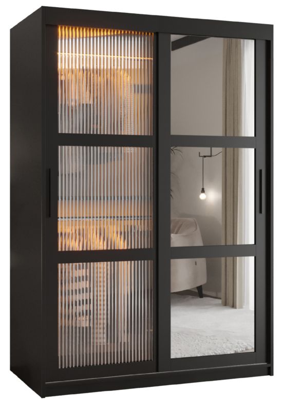 Szafa przesuwna Garderoba Abiks FLUTES 2 120 czarny 1 szt.