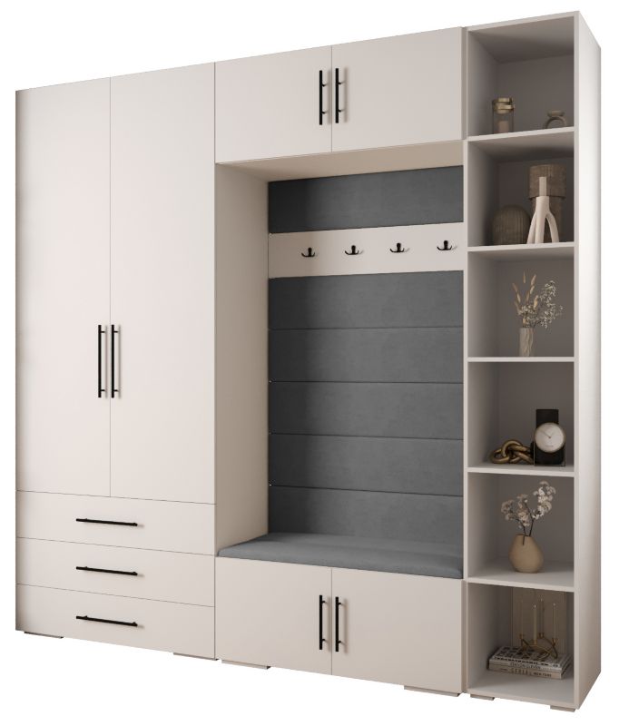 Garderoba do przedpokoju Abiks INOVA 3 Z10 biały+czarny+manila16 1 szt.