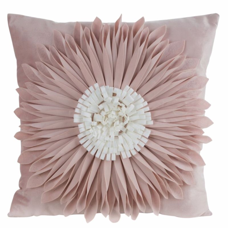 Poszewka Dekoracyjna Flores Eurofirany Pudrowy Róż Kwiat 3D 45X45 Cm 1 Szt.