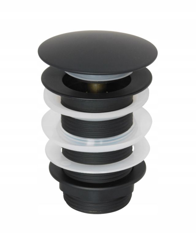 Korek umywalkowy Estiva KLIK KLAK BEZ BLACK bez przelewu czarny 1 szt.