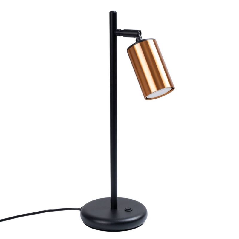 Lampka biurkowa Sollux Lighting Winx czarna-miedź 1 x GU10 x 10W IP20 wym: 44 x 15 x 13 cm metal - 1 szt.