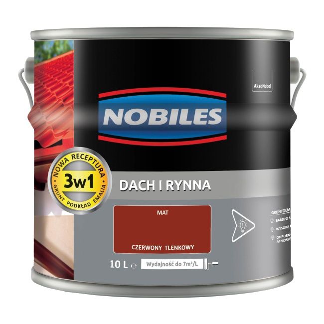 Emalia Nobiles Dach i Rynna czerwony tlenkowy 10 l