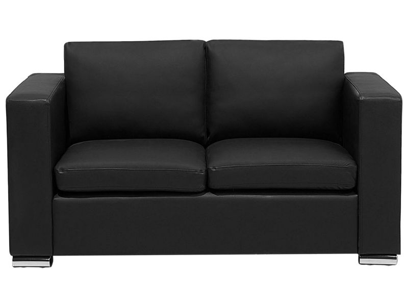 Sofa Helsinki Skóra naturalna Czarny dla 2 osób 1 szt.