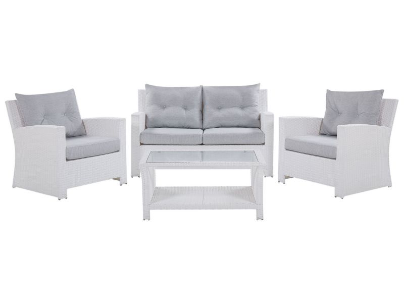 Zestaw ogrodowy ze stolikiem Marino Technorattan Biały 1 kpl