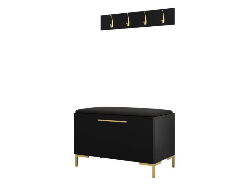 Garderoba MIRJAN 24 Zilion VIII czarny + czarna ekoskóra 1 kpl.