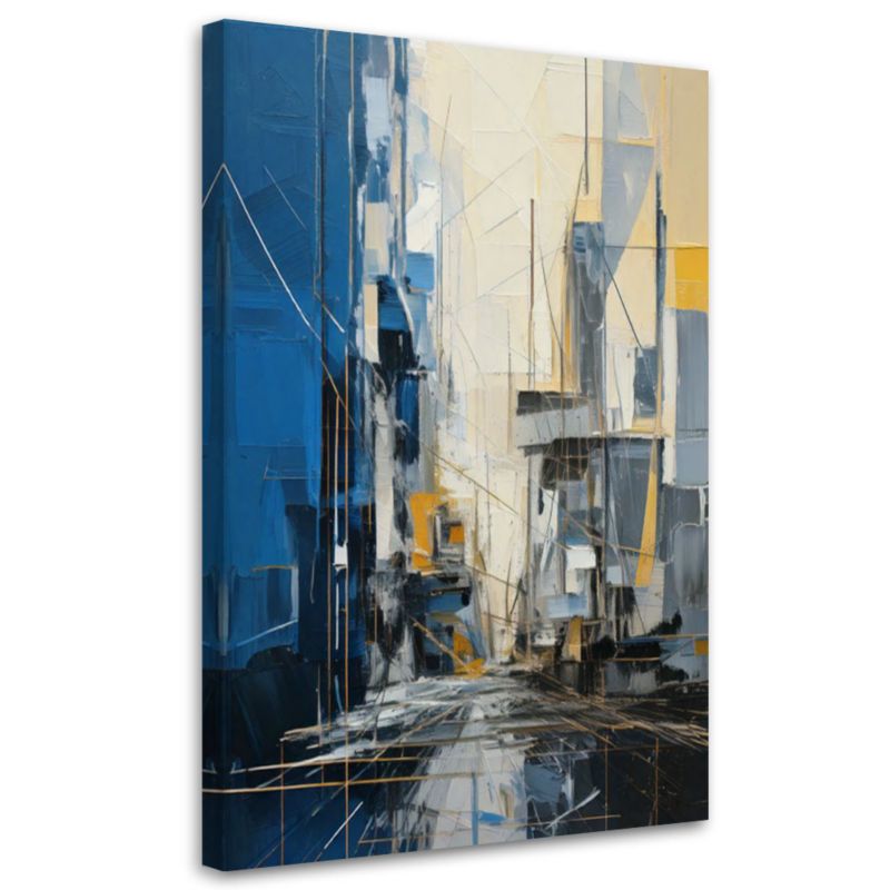 Obraz na płótnie Feeby Miasto Abstrakcja Niebieski 70x100cm 1szt