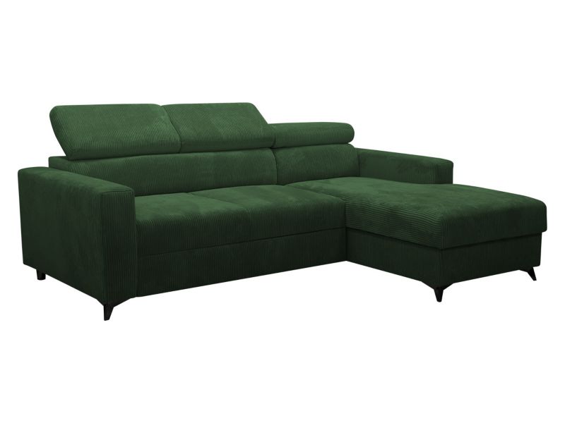 Narożnik z funkcją spania MIRJAN 24 Milano Premium Sztruks prawy 2R+LC ciemnozielony 1 szt.