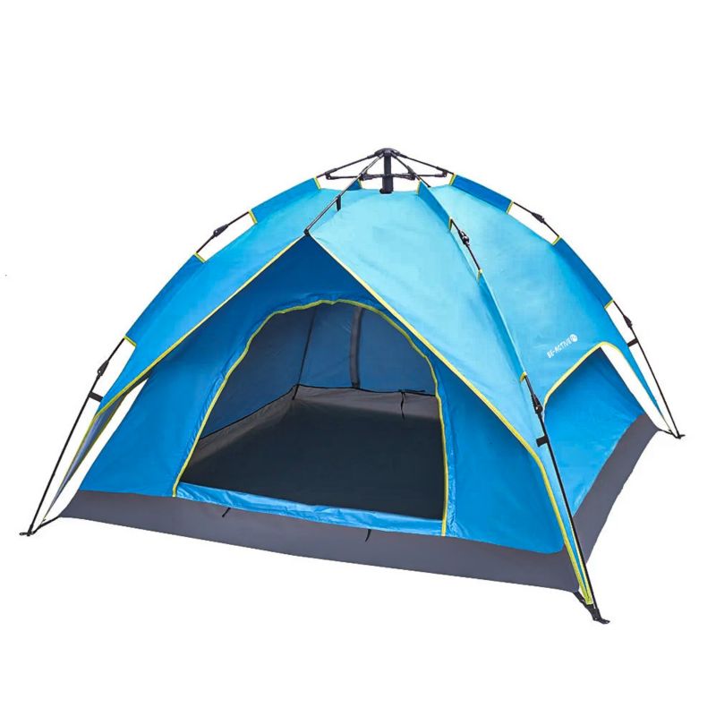 Namiot turystyczny Be-active.pl kempingowy 3-osobowy z tropikiem niebieski 1szt