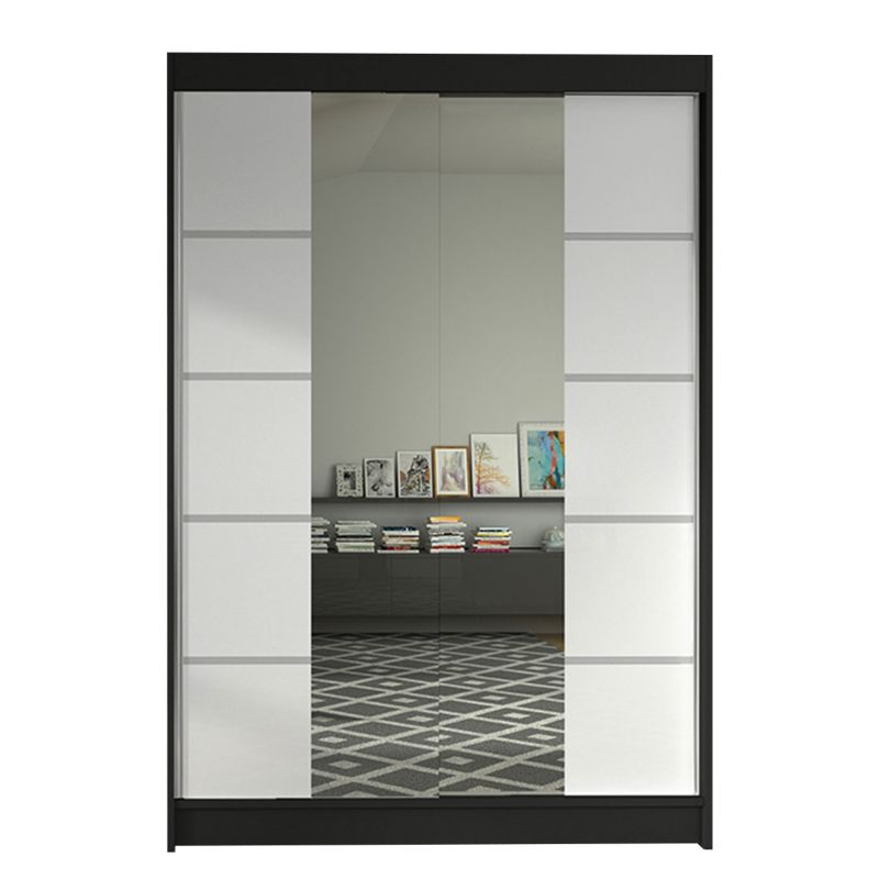 Szafa MIRJAN 24 z drzwiami przesuwnymi Lino V czarny/biały 1 szt.