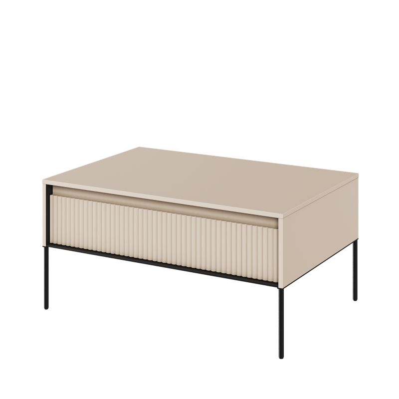 Stolik kawowy Bettso Trend z uchylną szafką na wysokich metalowych nogach beżowy 1szt.