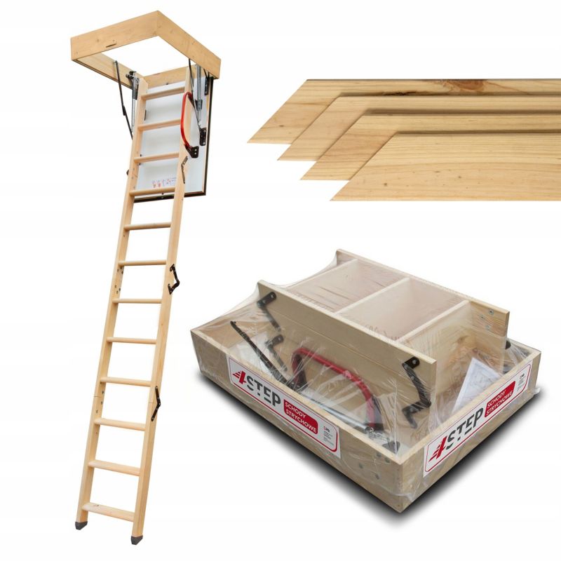 Schody Strychowe 4Step Extra 90x80 0,86 W/m2k + Listwy Zestaw 4szt.