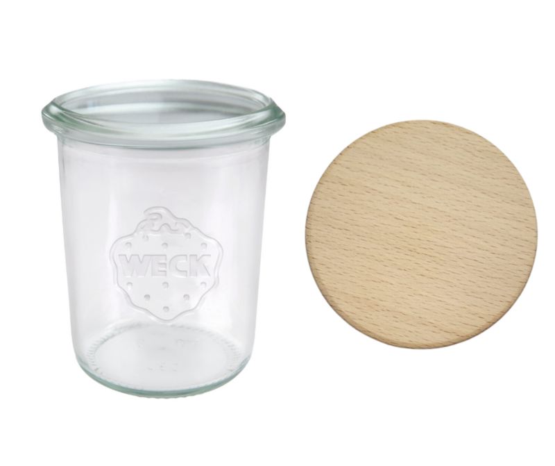 Słoik MODO24 Weck 160 ml fi 60 mold z drewnianym wiekiem 1 kpl.