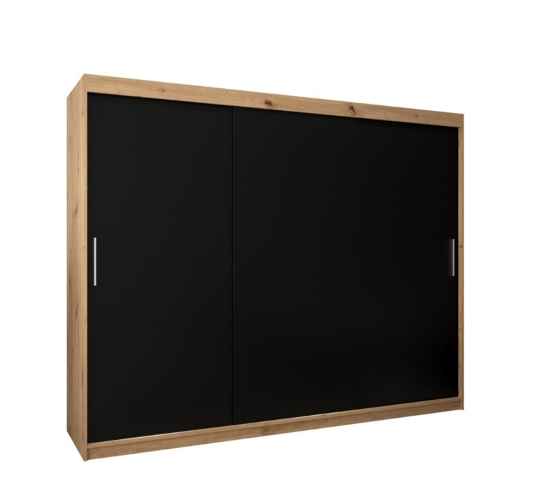 Szafa przesuwna Garderoba Abiks Tokyo 250 artisan + czarny 1 szt.