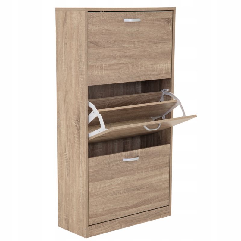 Szafka na buty regał JUMI 3 komory obuwie komoda pojemna do przedpokoju regał 1 szt.