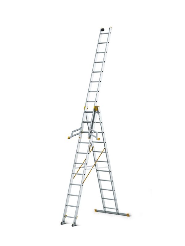 Drabina aluminiowa wielofunkcyjna DRABEST 3x11 stopni profesjonalna MAX 1 szt.