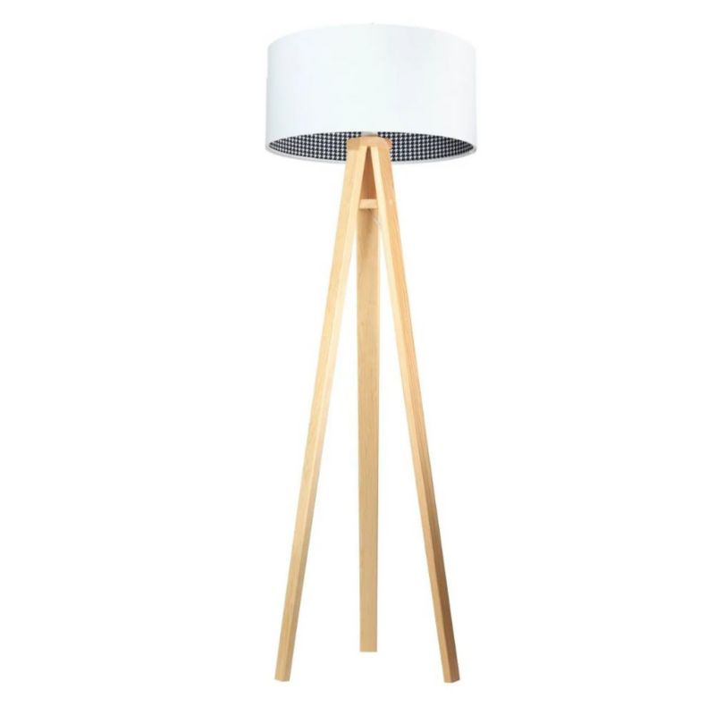 Lampa Bps Koncept stojąca HOME 50 biała/pepitka/sosna 1 szt