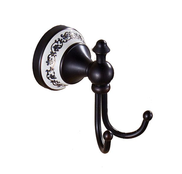 Wieszak na ręczniki Lauferi BYBLIS haczyk mosiężny czarny retro 1 szt.