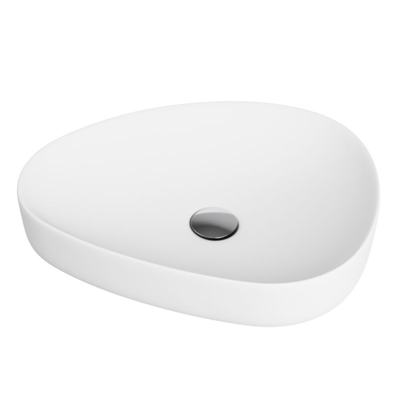 Umywalka Nablatowa Granitan Royal Asymetryczna łazienkowa biała stawiana na blat 1szt.