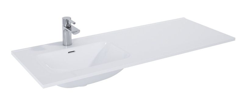 Umywalka Elita Skappa 120,8x46 cm z blatem, prostokątna, biała, ceramika, 1 szt.