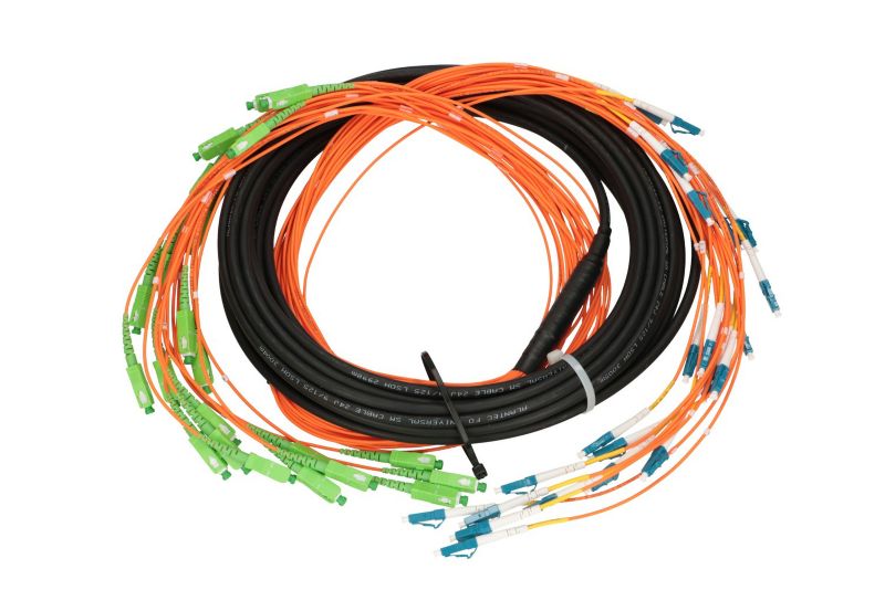 multipatchcord Extralink SC/APC-LC/PC SM 24F 10M, kaskada 90cm 1szt