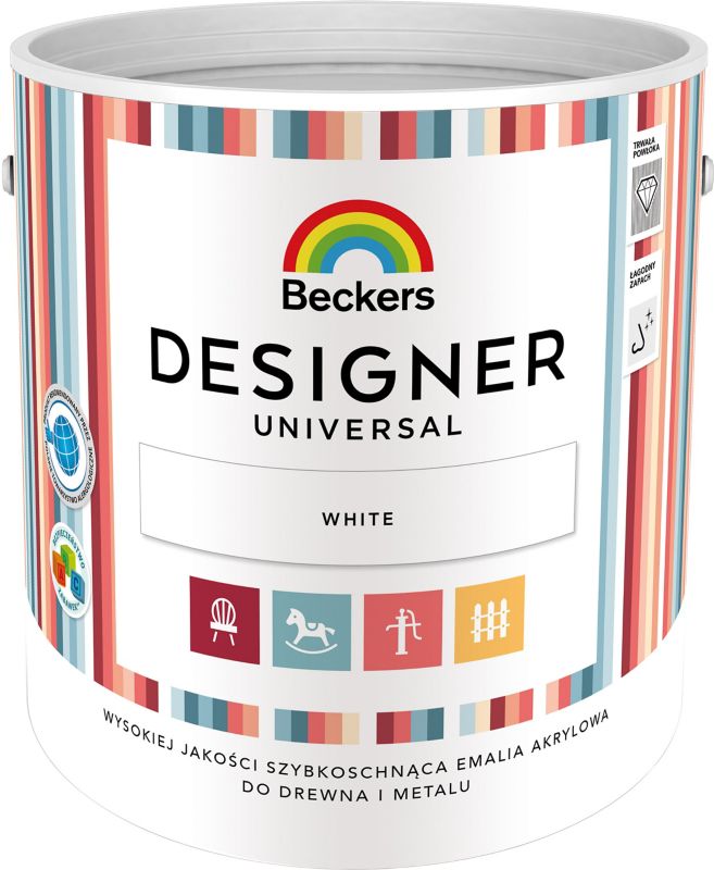 Emalia akrylowa Beckers Designer Universal white 2,5 l