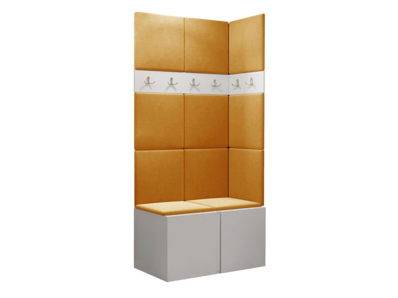 Garderoba MIRJAN 24 Orion I biały + żółty 1 kpl.