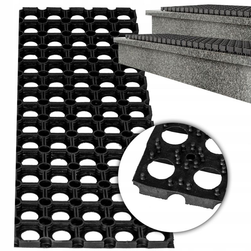 Nakładka gumowa na schody Deco4Home Gummy antypoślizgowa 30 x 100 cm czarna 1 szt.