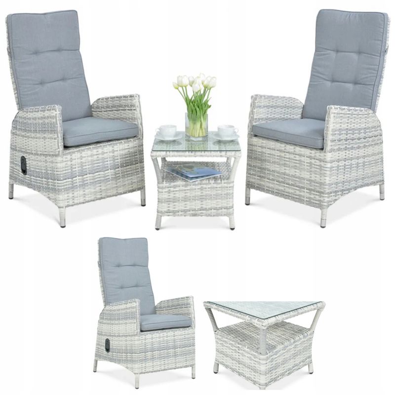 Zestaw Mebli Ogrodowych Focus Garden Wypoczynkowych Technorattan Malta 2x Fotel Stolik 2os 1 szt