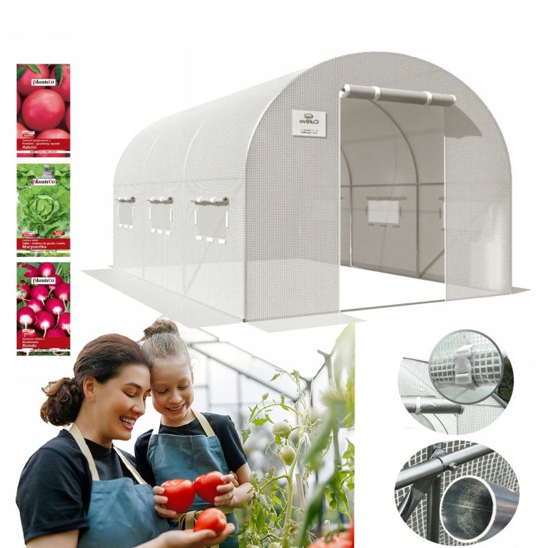 Tunel Ogrodowy Cultivo Foliowy Szklarnia 2x3 6m2 Biały Na Warzywa 1 szt