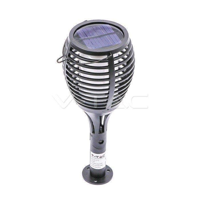 Lampa ogrodowa stojąca solarna V-TAC 719 czarna LED 0.4W 1700K 15lm pochodnia IP44 wym: 10 x 10 x 65 cm - 1 szt.