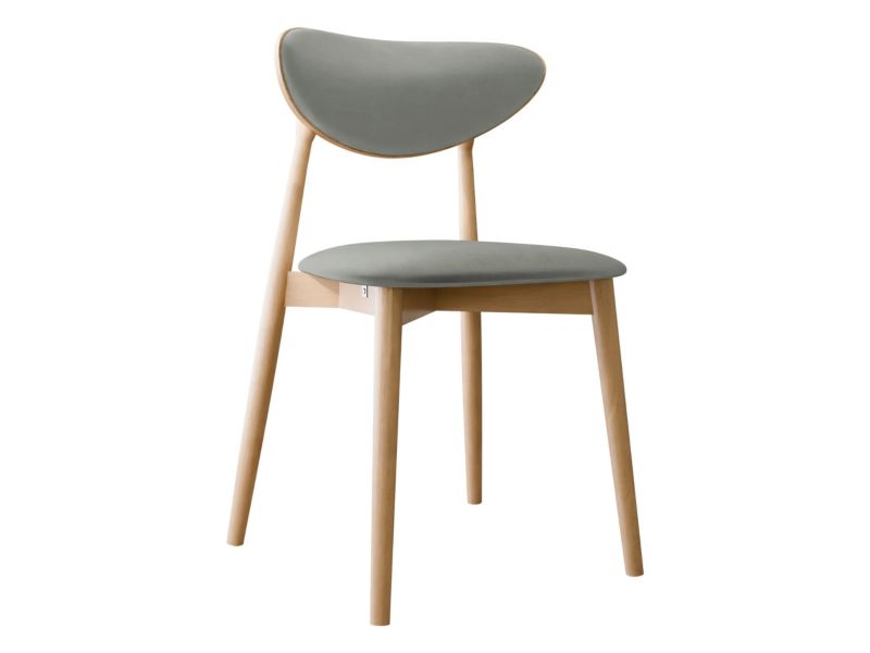 Krzesło MIRJAN 24 tapicerowane KT65/C buk/aksamit platynowy szary 1 szt.