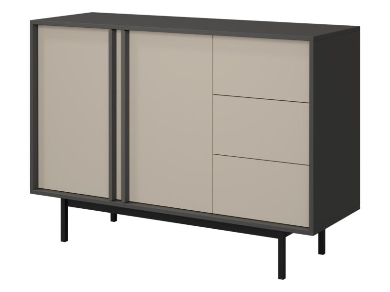 Komoda średnia MIRJAN 24 Alsy 7 antracyt + beż jasny 1 szt.