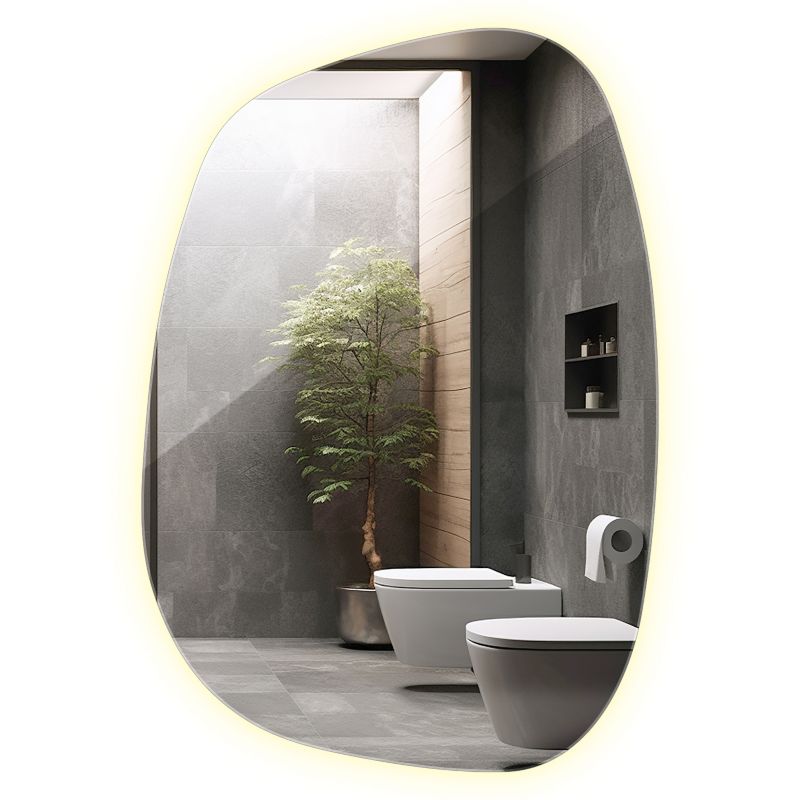 Lustro LED ArtPrintCave 55 x 38 cm Nieregularne Stylowe Funkcjonalne Neutralne światło 1 szt.