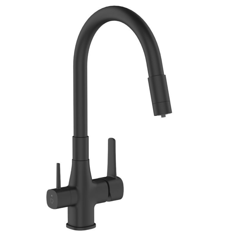 Bateria kuchenna Invena Magic z filtrem czarna 1 szt.