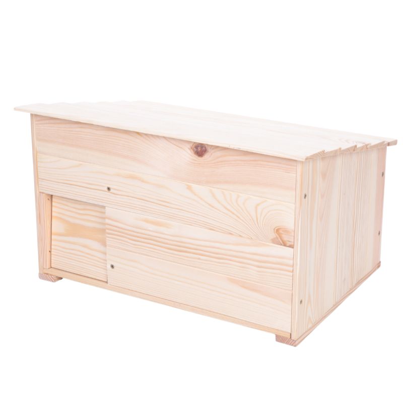 Domek dla jeża MODO24 drewniany ogrodowy rozmiar L kolor naturalny 1 szt.