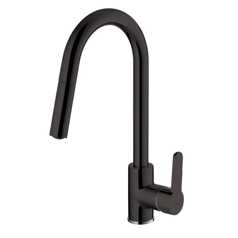 Bateria kuchenna zlewozmywakowa Invena Elia z wyciągana wylewką czarny 1 szt