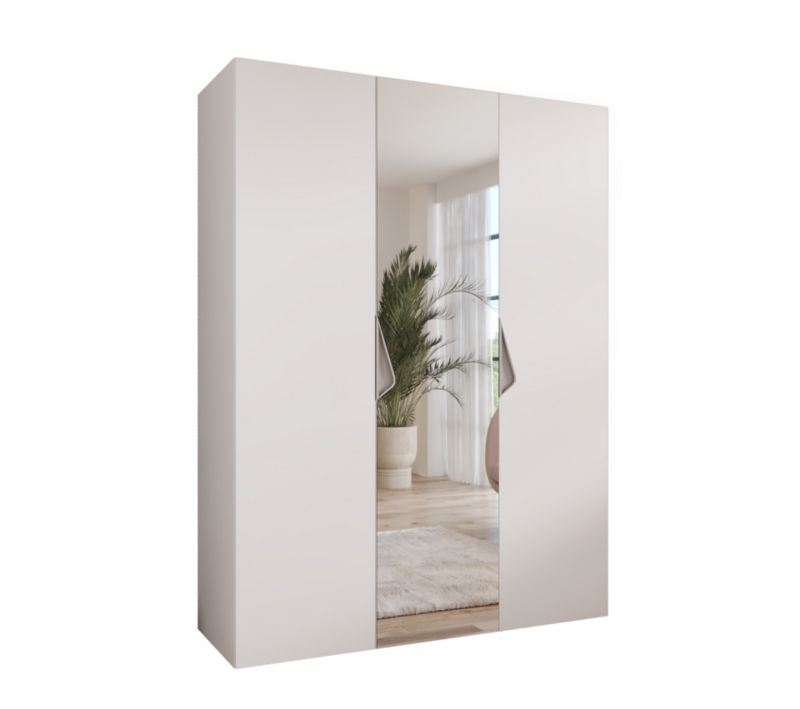 Szafa uchylna z lustrem otwierana Abiks SANDI 2 150 wys 202 cm Biały + Kaszmir 1 szt