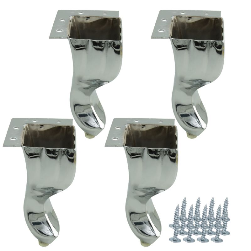 Nóżka meblowa B&B Ludwik srebrna wysokość 14.5 cm 4 szt