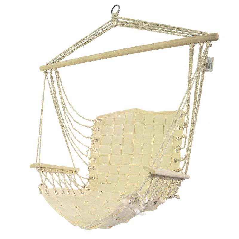 Fotel wiszący 4iQ Group krzesło beżowy pleciony 1szt.