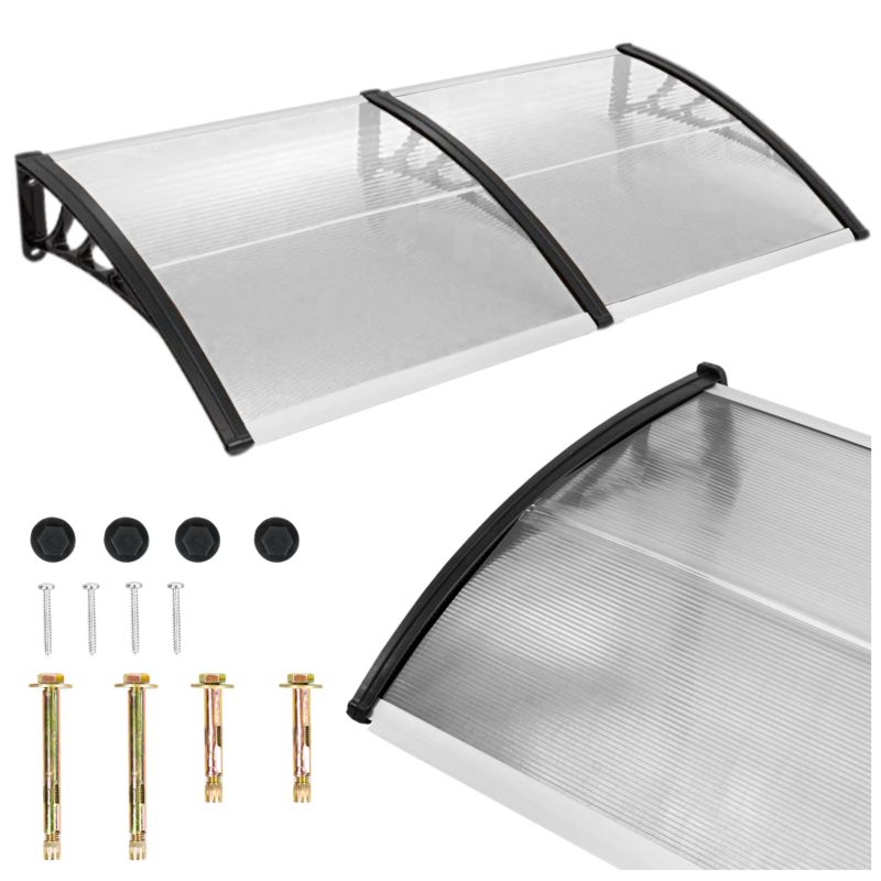 Daszek Nad Drzwi Wejściowe GoGarden Łukowy Przezroczysty 200x100 Cm 1 Szt.