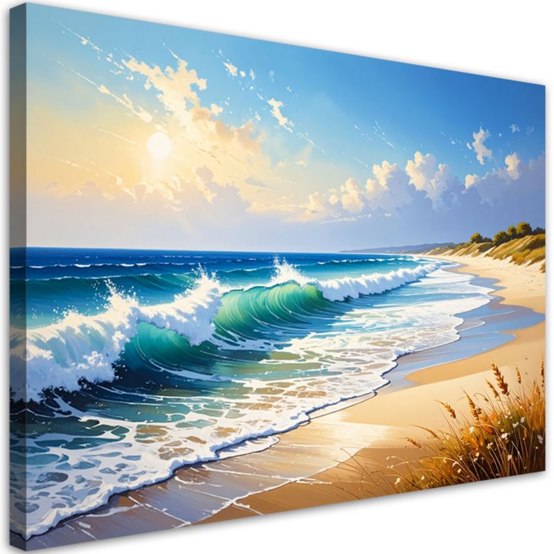 Obraz do salonu sypialni kuchni Feeby Plaża Morze Fale Pejzaż 100x70cm 1szt