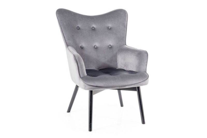 Fotel Signal do salonu CARMEN VELVET szary 1 szt