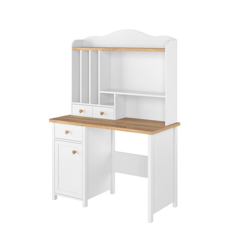 Biurko Bettso Story z nadstawką i szufladą do pokoju dziecięcego biały 1szt.