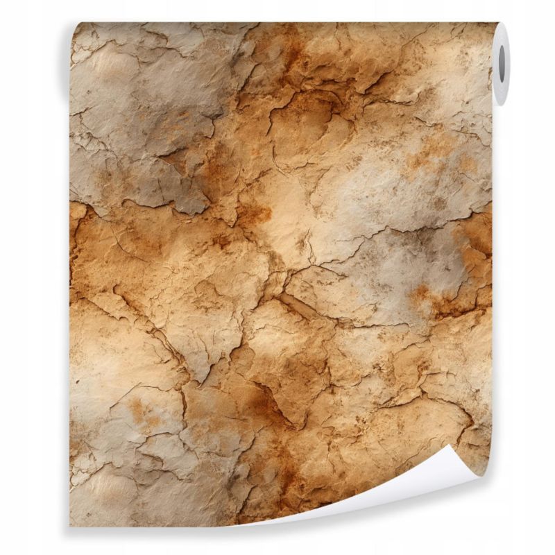 Tapeta WALLARENA Do Sypialni Salonu Na Flizelinie Mur Struktura Beton Beżowy 50x1000 cm T16168VE 1 szt.