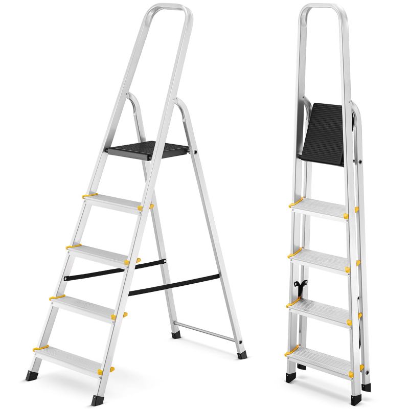 Drabina aluminiowa domowa jednostronna profesjonalna HIGHER 5 stopni 150 kg PRO EN-131 1 szt