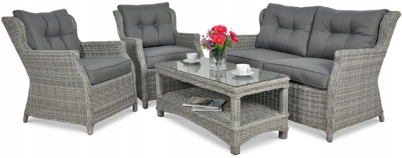 Zestaw Mebli Ogrodowych Focus Garden Technorattan TRIVENTO Stolik Sofa 2xFotel na Taras 1 kpl